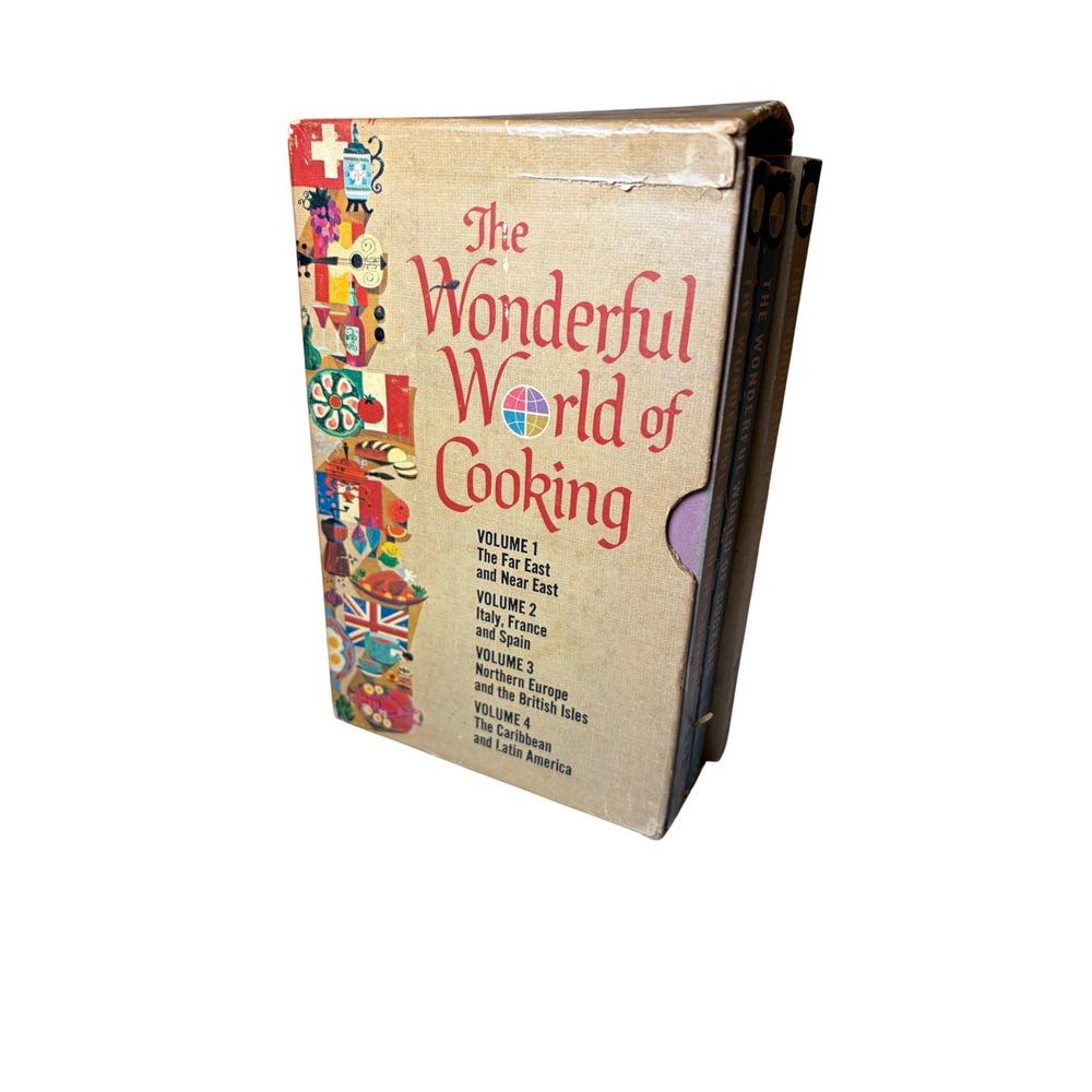 Vintage Wonderful World of Cooking Vol 2-4 Cookbook Set Slipcase MISSING Vol 1